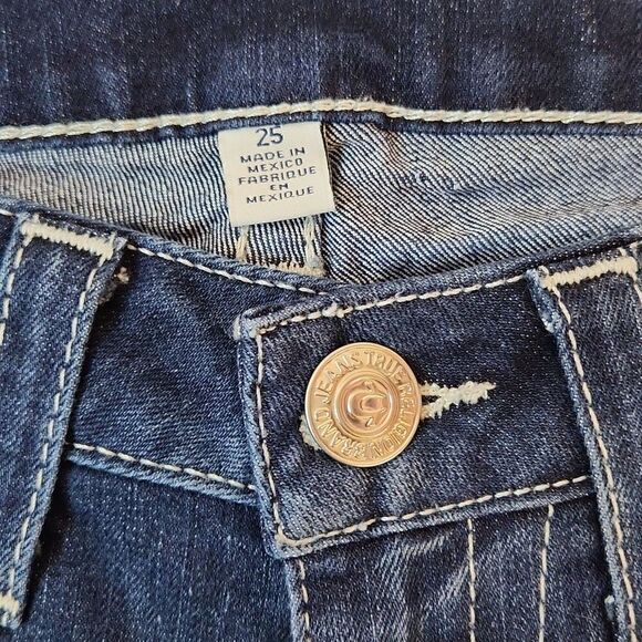 True Religion Jeans Women's Sz 25 Section Skinny Pocket Flap Dark Wash Denim - Picture 6 of 14
